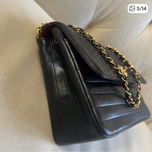 Chanel mademoiselle Lambskin 24k Gold Plated hardware Flap. - Picture 3 of 14